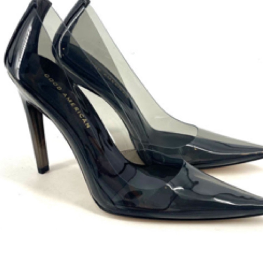 Good American Cinderella Pumps Light Smoke Size 7.5 GA275P-X